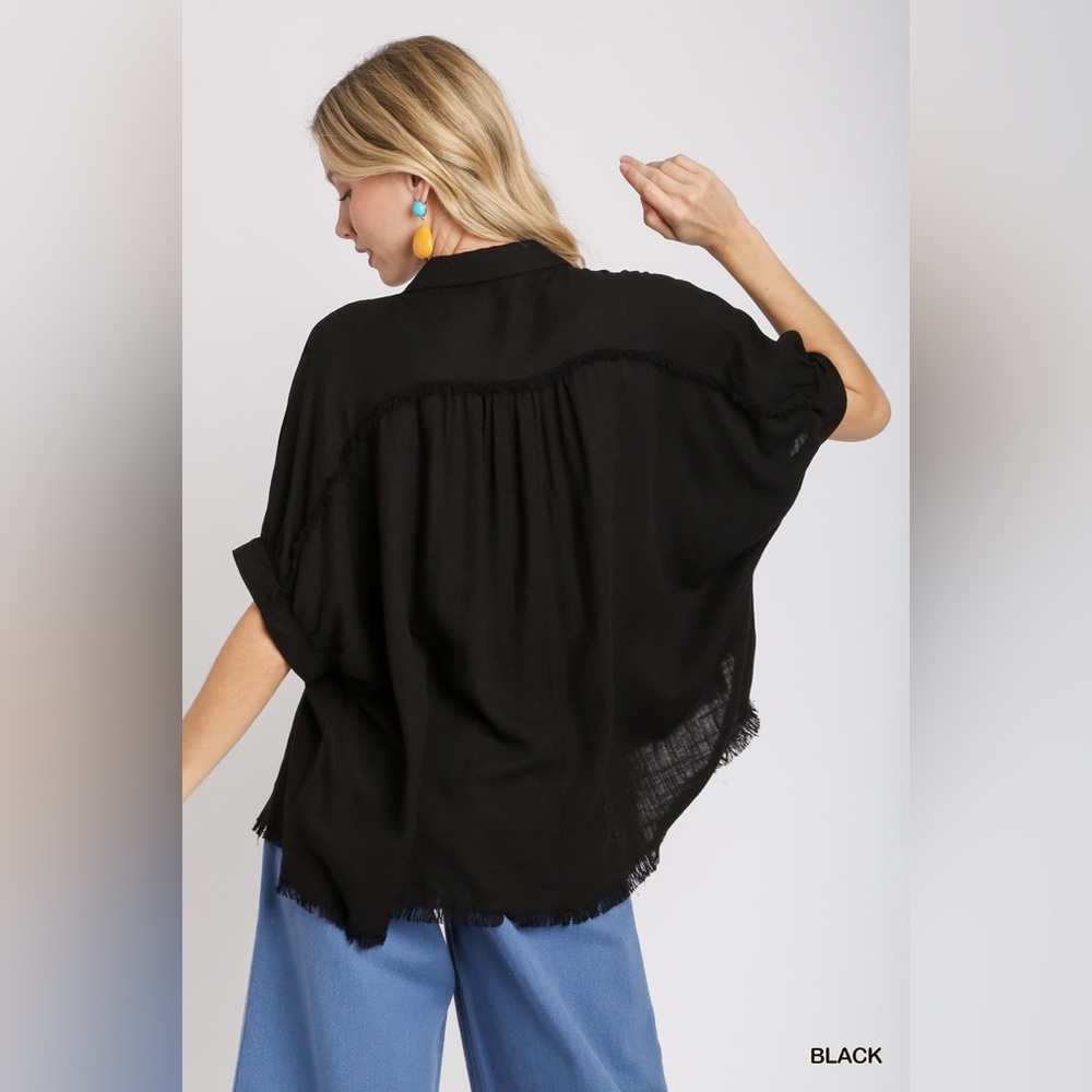 #003 Last 1! Umgee Black Button-Down Shirt - Picture 2 of 2